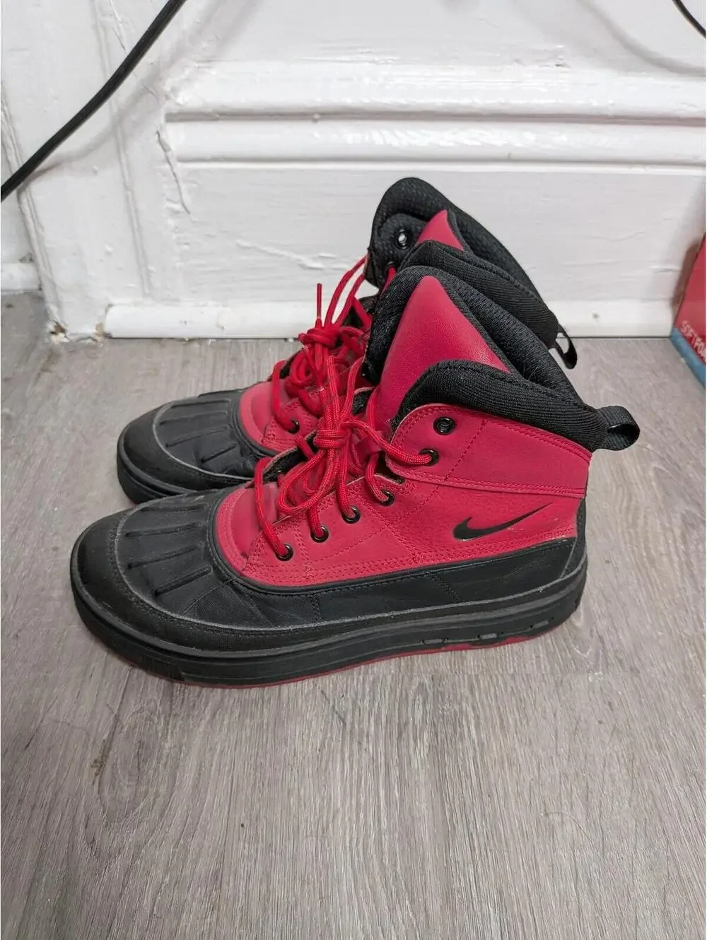 Nike Kids Red and Black Waterproof Hiking Boots